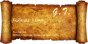 György Timur névjegykártya